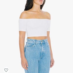 NEW Cropped off the shoulder white top